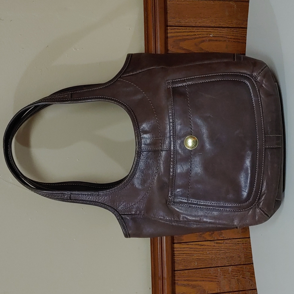 Coach Legacy Vintage Hobo Dark Brown Leather Shoulder Bag